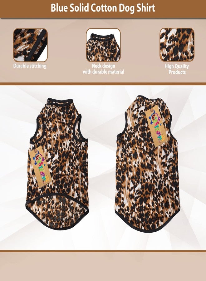 ويستيرن إرا تيشيرت قطني ناعم للكلاب بتصميم مستوحى من العصر الغربي | ملابس مريحة وجيدة التهوية للكلاب | طقم صدرية بدون أكمام للجراء | (طبعة الفهد) (مقاس كبير جدًا) (26 بوصة) - Image 4